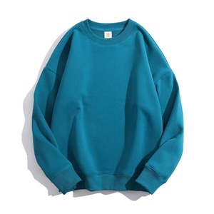 Sweat-shirts personnalisés en gros pour hommes – Collection automne, couleur unie, coton numérique, col rond, épaules tombantes, coupe régulière, polaire respirante - Product Image 3