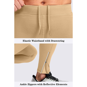 Collants de course thermiques pour hommes avec 3 poches zippées, leggings de compression pour l'entraînement, pantalons de cyclisme, collants de sport pour la randonnée et le jogging - Product Image 3