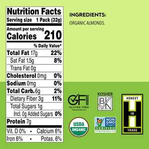 Mantequilla de Almendras Orgánica de la Mejor Calidad en Frasco de Vidrio de 1.15oz - Refrigerar Después de Abrir por Última Vez - Product Image 4