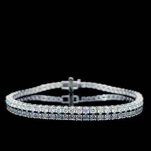 Pulsera de tenis de lujo para mujer, chapada en oro rosa de 14K, con diamantes cultivados en laboratorio de corte brillante redondo - Product Image 1