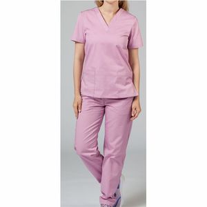 Uniformes de Enfermera Elegantes para Mujer, Conjuntos de Uniformes Médicos con Cuello Alto, Manga Corta, Tela Jersey, Personalizables, de Secado Rápido y Transpirables - Product Image 1
