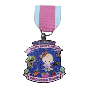 Customized Soft enamel Metal Crafts with Black Nickel Gold Silver Copper Glitter Finish Medals - Product Image 1