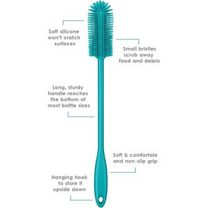 Spazzola in Silicone con Manico Lungo per Pulire Contenitori a Collo Stretto, Bottiglie d'Acqua e Borracce Sportive - Product Image 2