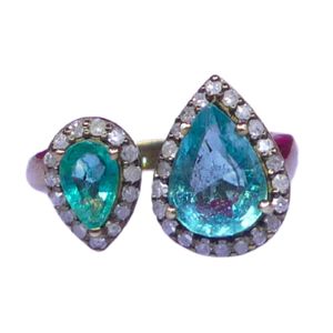 Anillos Unisex de Plata de Ley 925 Chapados en Oro con Diamantes EP y Diamantes Moissanita - Product Image 2