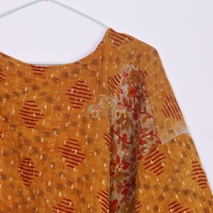 Kimono de algodón Vintage de colección de lujo para mujer chaqueta Kantha Floral con manga y cuello número de modelo personalizado requerido - Product Image 2