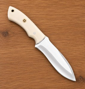 Couteau de chasse artisanal en acier inoxydable de qualité industrielle avec manche en os et étui en cuir pour le camping en plein air - Product Image 1