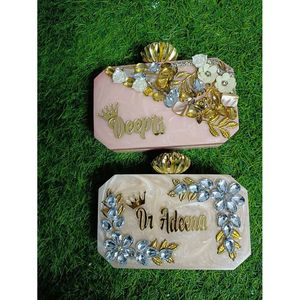 Sac à main en résine de soirée pour femmes, accessoires de mode en cristal - Product Image 2