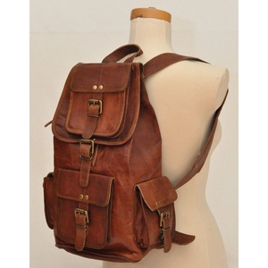 Sac à dos en cuir de buffle véritable ciré personnalisé, style minimaliste pour femmes, sac de voyage, d'école, de bureau, pour un usage quotidien - Product Image 5