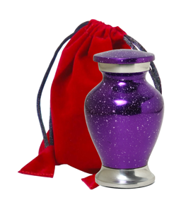 Urnes funéraires miniatures en aluminium violet moucheté pour cendres funéraires, style galaxie, flacon décoratif pour cendres - Product Image 1