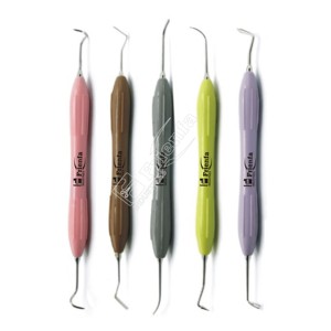 Kit de instrumentos de relleno compuesto dental con mango de silicona, 5 uds., herramientas de acero inoxidable, fabricantes hechos de alta calidad - Product Image 1