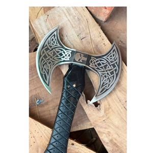 Hacha Táctica de Doble Hoja, Cabeza de Acero Forjado, Mango de Goma, Estilo Vikingo, Hacha de Supervivencia - Product Image 6
