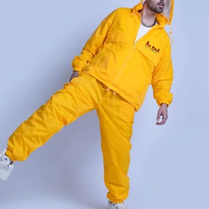 Custom <b>Men's</b> Nylon Windbreaker Tracksuit Zip Up Sport <b>Jacket</b> and Pants Set Windproof Workout Wear - Product Image 1