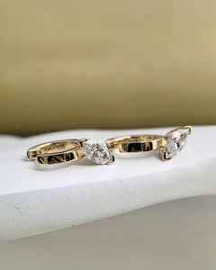 Pendientes de Aro con Diamante Cultivado en Laboratorio de Corte Marquesa de 0.51CT y Oro Sólido de 14K, Joyería de Compromiso para Mujer, Regalo Encantador - Product Image 6