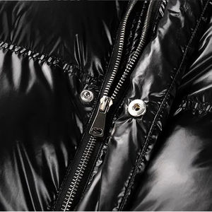 <b>Top</b> Women's <b>Black</b> Quilted Puffer Jacket With Detachable Hood Full Sleeve Winter Coat Thick Polyester Wadding Zipper Closure - Product Image 6