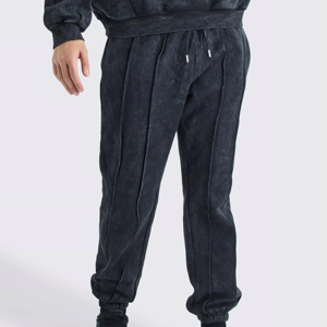 Survêtement à capuche bleu clair pour homme, fermeture éclair intégrale, poches latérales, respirant, coupe décontractée, vêtement d'automne, couleur unie, coton - Product Image 4