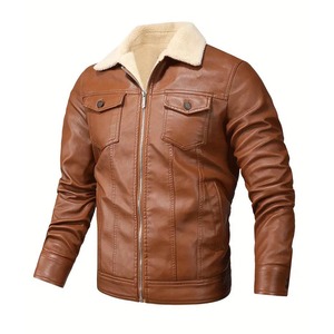 Veste en cuir de qualité supérieure avec capuche en fausse fourrure, vêtements d'extérieur élégants pour l'hiver, production d'usine ODM - Product Image 1