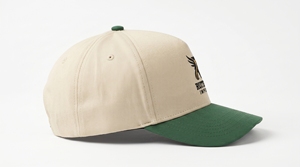 Casquette de baseball OEM 5 panneaux réglable unisexe adulte décontractée avec logo brodé en sergé de coton, visière verte - Product Image 2