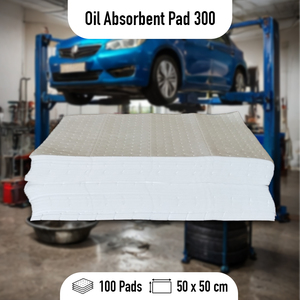 Almohadillas Absorbentes de Aceite Industriales, Caja de 100 Unidades, 300 GSM, 40x50cm, Láminas para Control de Derrames de Aceite para Uso en Fábricas en las Industrias del Petróleo y Gas/Marina - Product Image 2