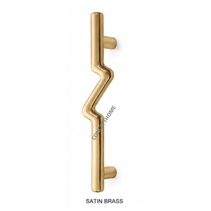 Concept Home Geometric Brass Cabinet Handle Polished <b>Gold</b> Minimalist Design Durable Furniture Handle - Product Image 3