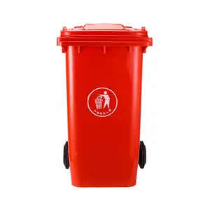 High Quality Plastic Waste Bin Outdoor Street Large Volume Removable Trailer Trash Can with Lid and Wheels