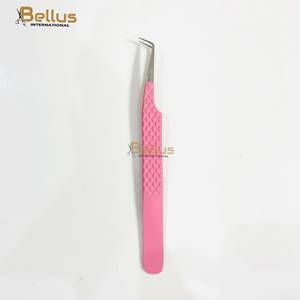 แหนบต่อขนตา Bellus International Professional สีชมพูร้อน รุ่น 45 ปลายไฟเบอร์เรียบ จับถนัดมือ ผลิตจากสแตนเลสสตีล - Product Image 3