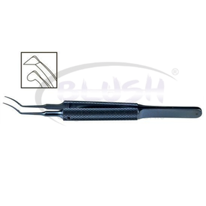 Pinzas de Capsulorrexis Curvas de Titanio, Instrumento Oftálmico para Cirugía de Cataratas, Herramienta de Capsulotomía de Blush Surgical - Product Image 3