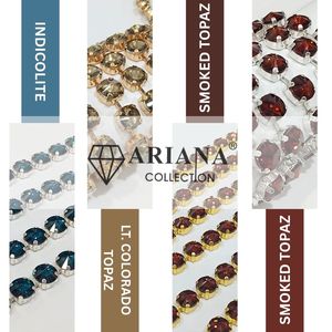 ARIANA Premium Cadena de Cristales de Imitación de 10 mm, Adorno de Cristal Indicolite, Topacio Colorado, Topacio Ahumado, Accesorios para Costura y Manualidades - Product Image 2