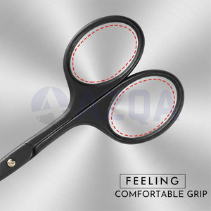 Stainless Steel Black Coated Rounded Tip Nose and Facial Hair Scissors Safe Grooming <b>Tool</b> for Men and Women - Product Image 4
