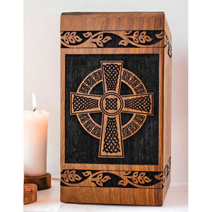 Handmade Wooden Cremation Urn for Human Ashes Premium Solid Wood Funeral Urn with Engraving by AYAANS - Product Image 3