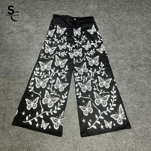 Jeans de Mezclilla con Estampado de Mariposas Ecológicos, Totalmente Personalizables y de Alta Calidad para Hombre y Mujer, Corte Recto, 100% Algodón, Servicio OEM - Product Image 1