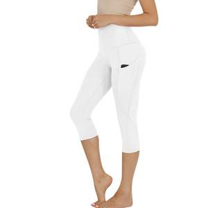 Leggings de Yoga Capri de Cintura Alta para Mujer, al por Mayor, Personalizados, con Bolsillo, Transpirables, Elásticos, para Gimnasio, Fitness, Entrenamiento Deportivo - Product Image 2