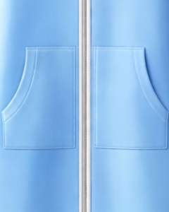 Sudadera con capucha larga azul cielo para mujer, abrigo de invierno con forro polar y bolsillos tipo canguro, informal, OEM, personalizado de fábrica - Product Image 6