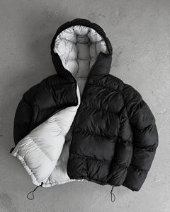 Veste matelassée unisexe d'hiver imperméable coupe-vent écologique avec capuche, rembourrage en coton, matière polyester/coton, style streetwear - Product Image 4