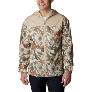 Wholesale Men's Blue Camouflage Print Hooded <b>Waterproof</b> Windbreaker <b>Jacket</b> Zip Front Outdoor Wear Regular Fit 100% Polyester - Product Image 1