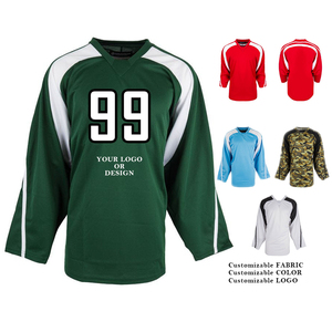 เสื้อฮอกกี้น้ำแข็งแบบกำหนดเองสำหรับผู้ชาย สีดำ คอวี แขนยาว พิมพ์ลายแบบ Sublimation ระบายอากาศได้ดี ผลิตจากโพลีเอสเตอร์ สำหรับผู้ใหญ่ ทรงปกติ - Product Image 2