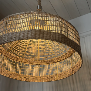 Pantalla de Lámpara Colgante Tejida a Mano de Hierba Marina, Estilo Bohemio, Cubierta de Luz Colgante de Ratán, Pantalla de Lámpara de Techo Moderna Escandinava Indochina - Product Image 3