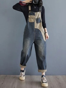 Salopette en jean décontractée et élégante pour femme, douce et confortable, avec bretelles réglables, tenue tendance pour le quotidien et le streetwear - Product Image 2