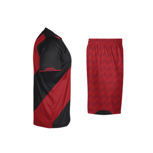 Maillot de football personnalisé rouge et noir à rayures diagonales, numéro 23, manches courtes, uniforme en polyester à séchage rapide pour hommes, toutes saisons - Product Image 2