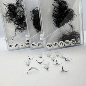 ขนตาปลอมแบบพัดสำเร็จรูป 10D-20D สีดำด้านนุ่ม CC/DD/M/LD Curl Mega ขายส่งจากโรงงาน - Product Image 4