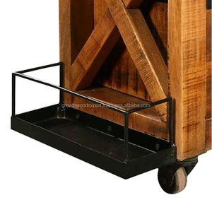 Carrito de Servicio Huston de Madera Maciza con Ruedas, Diseño Moderno para Té y Comida, Uso en Cocina 2026 - Product Image 3
