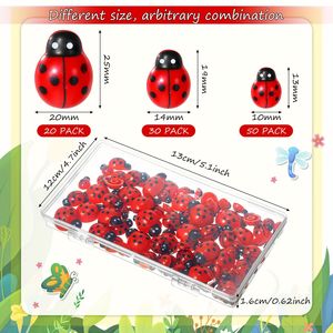 100 pz. Mini Ciondoli e Ornamenti in Resina a Forma di Margherita e Coccinella, con Retro Piatto, per Creazioni Fai-da-te e Design Floreale - Product Image 3