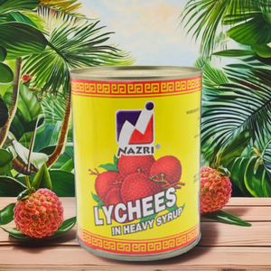 Nazri Lichee X565g X 12 kaleng Malaysia dibuat Halal bersertifikat Lichee dalam sirup berat buah kalengan