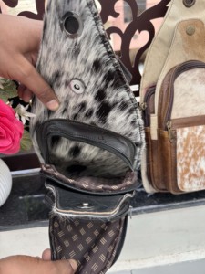 Cowhide Leather Hair on Hide Shoulder Bag Stylish Trending Travel Handbag Stylish Easy to Carry Money Belt Multi Uses Bags - Product Image 6