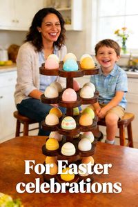 Porta Huevos Giratorio de Madera de Acacia, Estante de Almacenamiento de Huevos de 5 Niveles, Ahorra Espacio, Capacidad para 30 Huevos, Organizador de Encimera de Cocina - Product Image 6