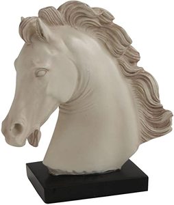 Sculpture de tête de cheval en pierre Stone Eagle, décoration de jardin traditionnelle avec garantie à vie pour pelouse et cour extérieures - Product Image 1