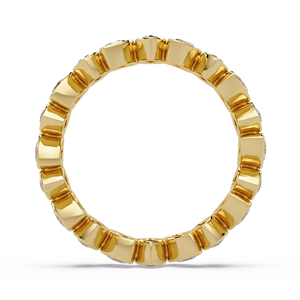 Anillo de compromiso y boda de oro puro de 14K con diamantes de laboratorio de corte marquesa en zigzag, banda de eternidad completa con engaste de bisel, de moda para mujer - Product Image 4