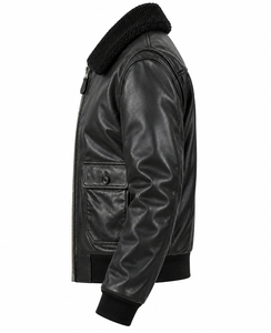 Veste en cuir pour homme TCustom, imperméable, respirante, écologique, en cuir de vachette de luxe, style motard, décontractée, vêtement d'extérieur d'hiver, fermeture éclair - Product Image 3