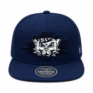 Casquette Snapback Zephyr Navy à 6 panneaux avec logo brodé sur le panneau avant, unisexe, ajustable, style streetwear - Product Image 2