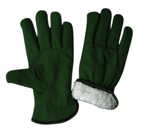 Full White Fleece Lining Cold Resistant Cow Grain Leather <b>Driver</b> <b>Gloves</b> Quality Leather Industrial Safety Protection <b>Gloves</b> - Product Image 2
