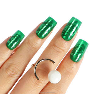 เล็บปลอมแบบกดติด ดีไซน์เองได้ ทรงสั้น สี่เหลี่ยม ประดับกลิตเตอร์ วัสดุ ABS สไตล์ฝรั่งเศส ไม่ต้องใช้แรงกด 24 ชิ้น สำหรับนิ้วมือ - Product Image 4